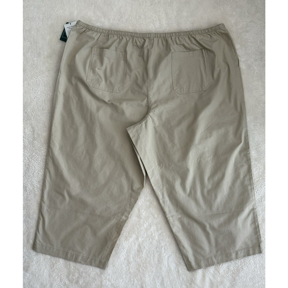 Eddie Bauer Women's Sunwashed Canvas Crop Pull-On Pants Costal Tan Pockets Sz 3X - Picture 5 of 15